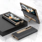 Handmade Leather Crocodile Pattern Phone Case With Back Screen Protector For Samsung Galaxy Z Fold4 5G - Mycasety Mycasety