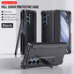 Hinged Shell and Glass Front Film Pen Slot Magnetic Holder Full Cover Phone Case With Free Stylus For Samsung Galaxy Fold5 Fold4 Fold3