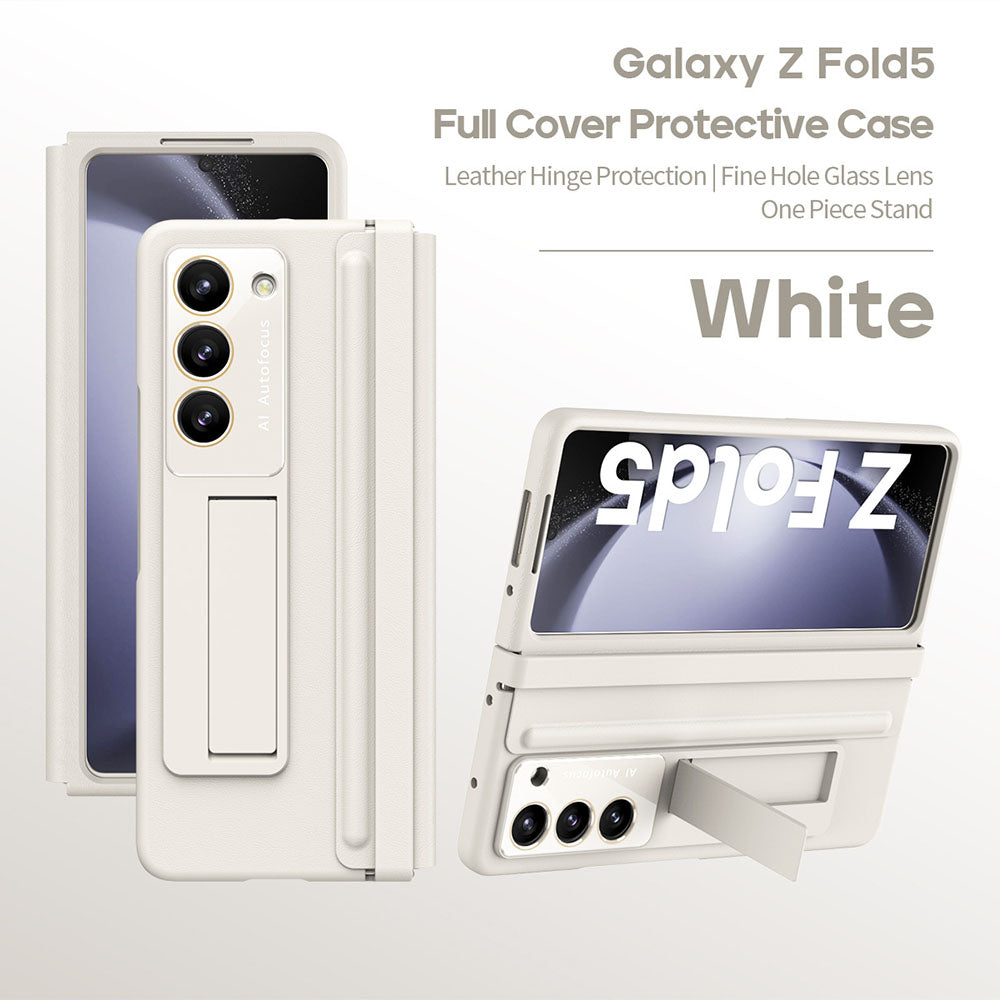 Leather Hinged All-Inclusive With Integrated Shell and Film Protective Phone Case For Samsung Galaxy Z Fold With Pen Slot
