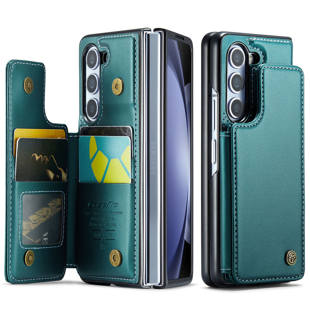 New Card Insertable Magnetic Leather Case Holder Anti-Fall Leather Phone Case For Samsung Galaxy Fold5 Fold4 Fold3