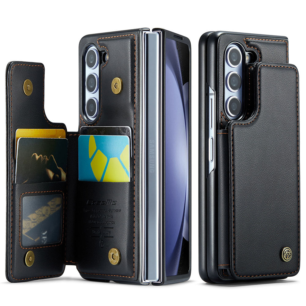 New Card Insertable Magnetic Leather Case Holder Anti-Fall Leather Phone Case For Samsung Galaxy Fold5 Fold4 Fold3