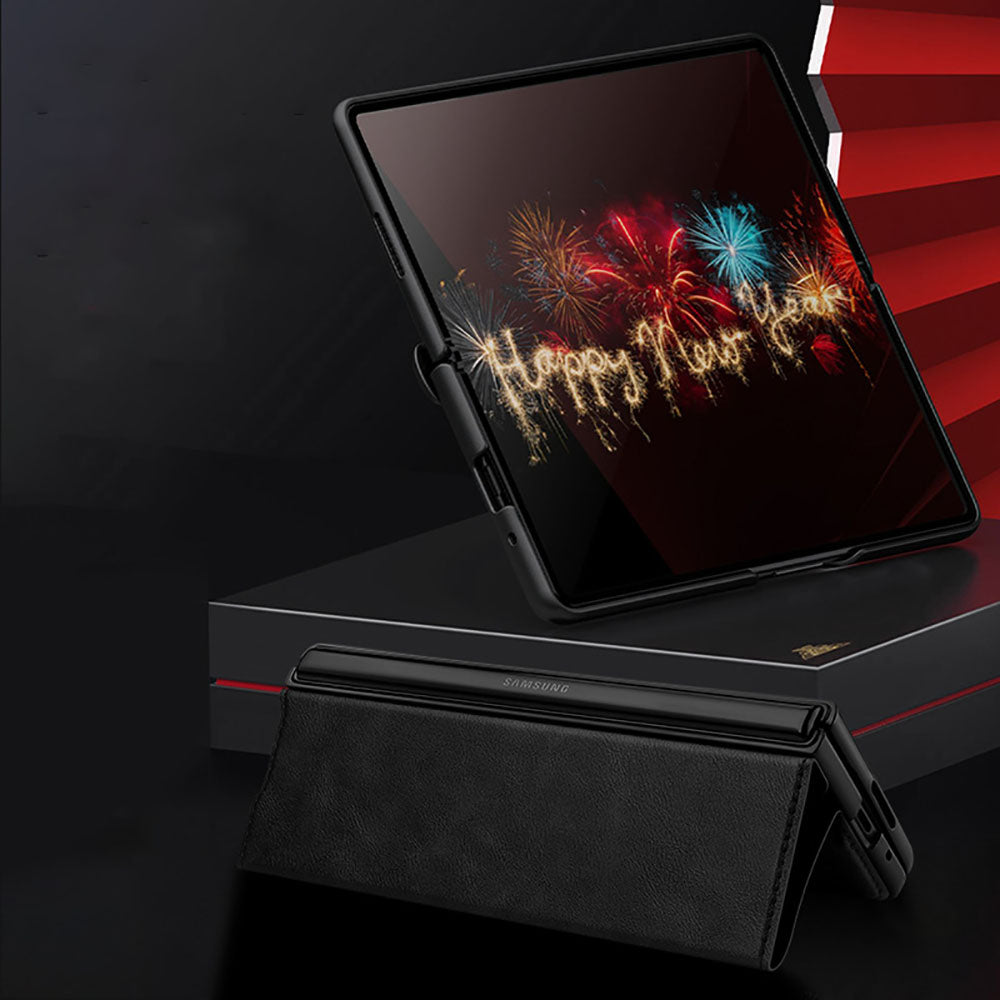 High-End Business Leather All-Inclusive Stand Fold Wallet Phone Case For Samsung Galaxy Z Fold