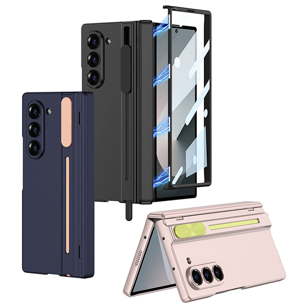 Magnetic Hinged Phone Case For Samsung Galaxy Fold With Pen Slot and Screen Protector