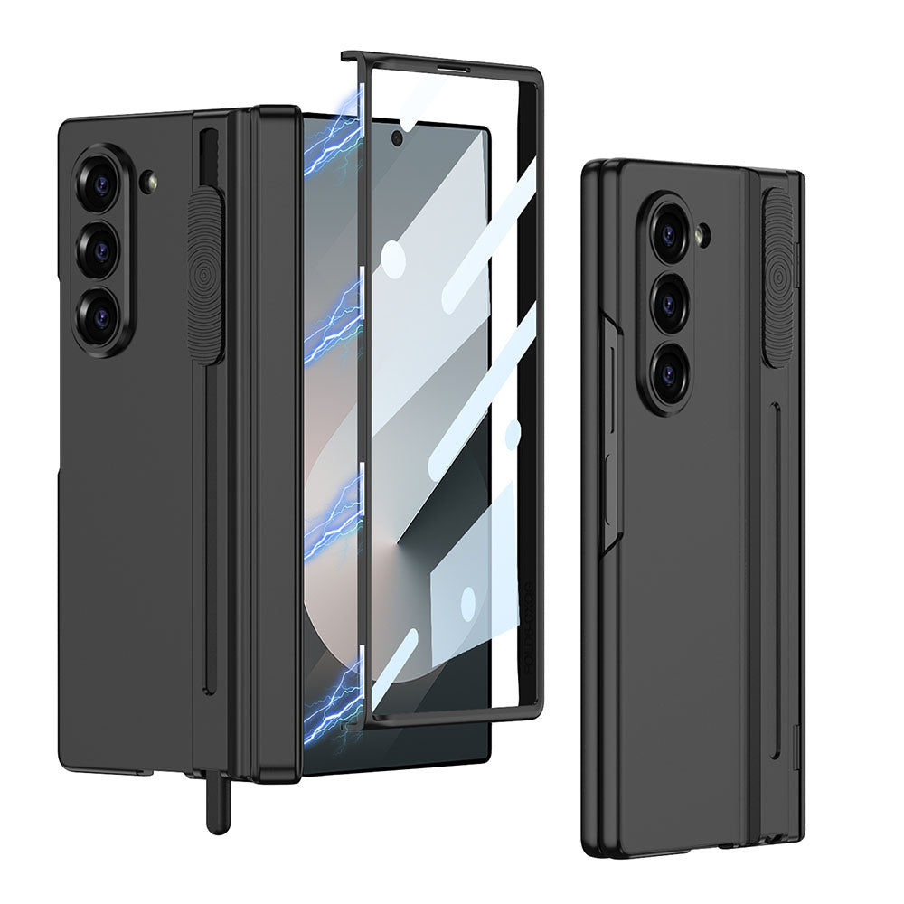 Magnetic Hinged Phone Case For Samsung Galaxy Fold With Pen Slot and Screen Protector