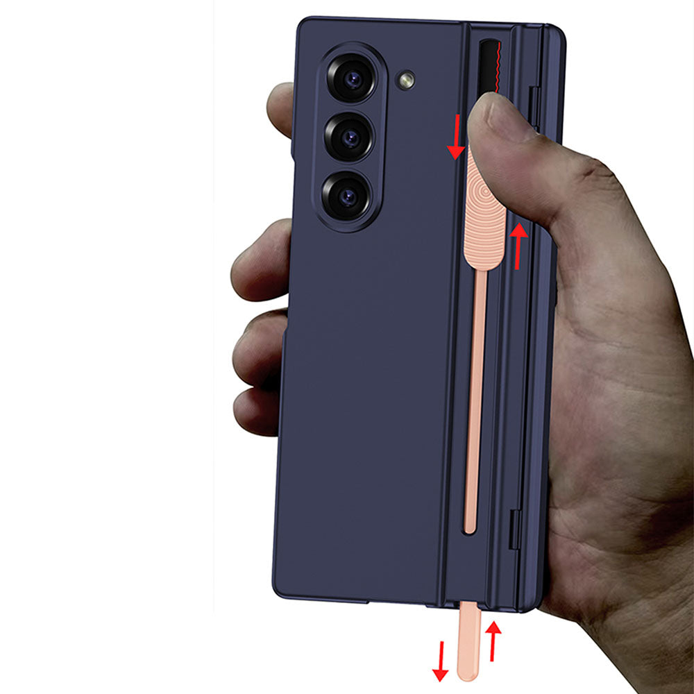 Magnetic Hinged Phone Case For Samsung Galaxy Fold With Pen Slot and Screen Protector