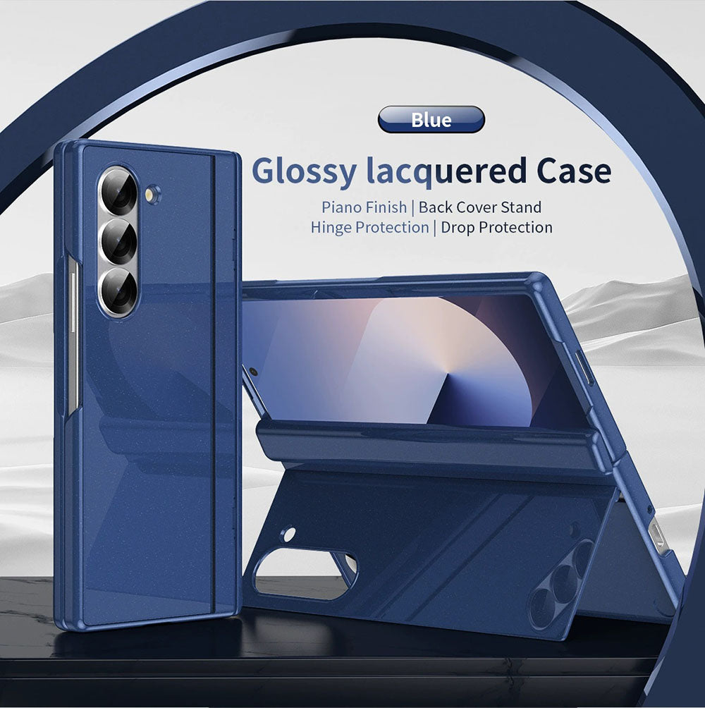 Folding Bracket Hinge Shell Protective Phone Case For Samsung Galaxy Fold With HD Screen Protector