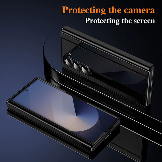 Folding Bracket Hinge Shell Protective Phone Case For Samsung Galaxy Fold With HD Screen Protector