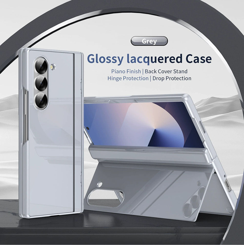 Folding Bracket Hinge Shell Protective Phone Case For Samsung Galaxy Fold With HD Screen Protector