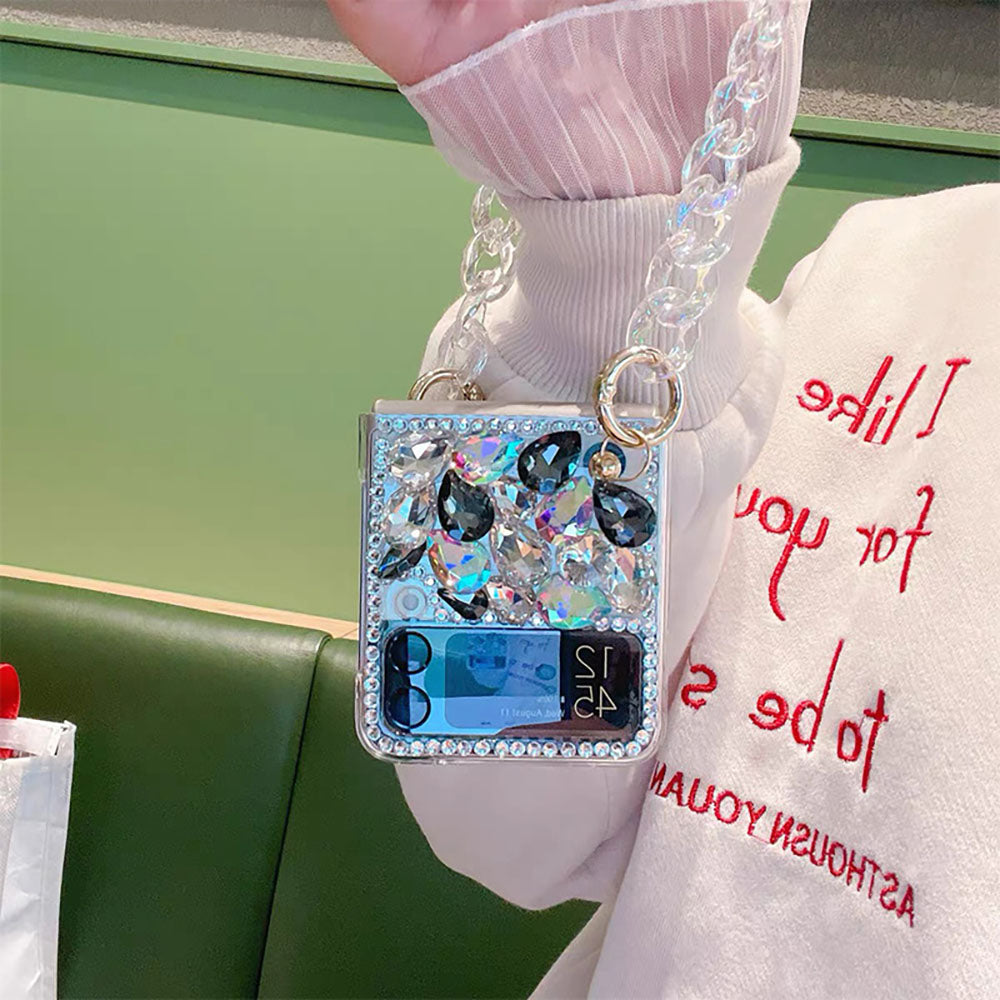 Luxurious Sparkling Rhinestone Phone Case For Samsung Galaxy Z Flip3 Flip4 5G