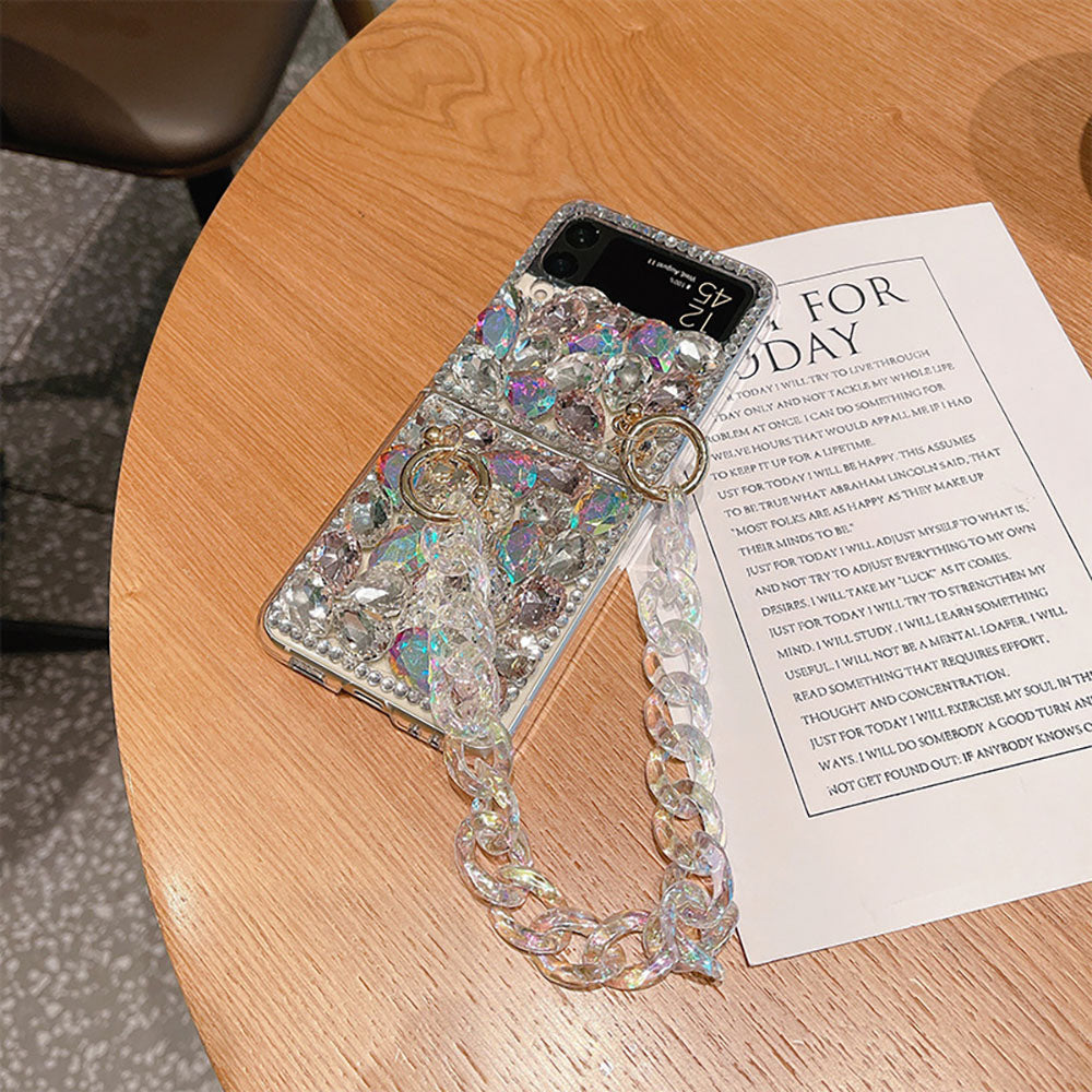 Luxurious Sparkling Rhinestone Phone Case For Samsung Galaxy Z Flip3 Flip4 5G