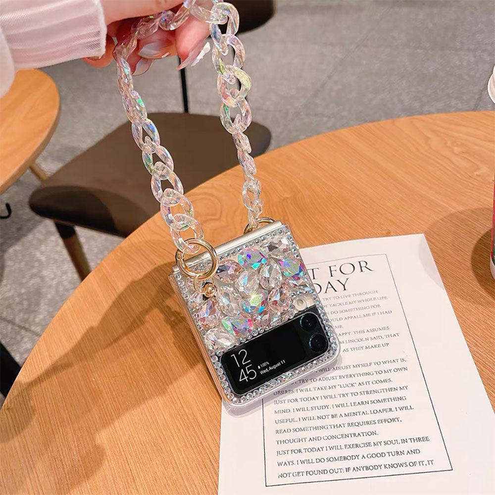 Luxurious Sparkling Rhinestone Phone Case For Samsung Galaxy Z Flip3 Flip4 5G
