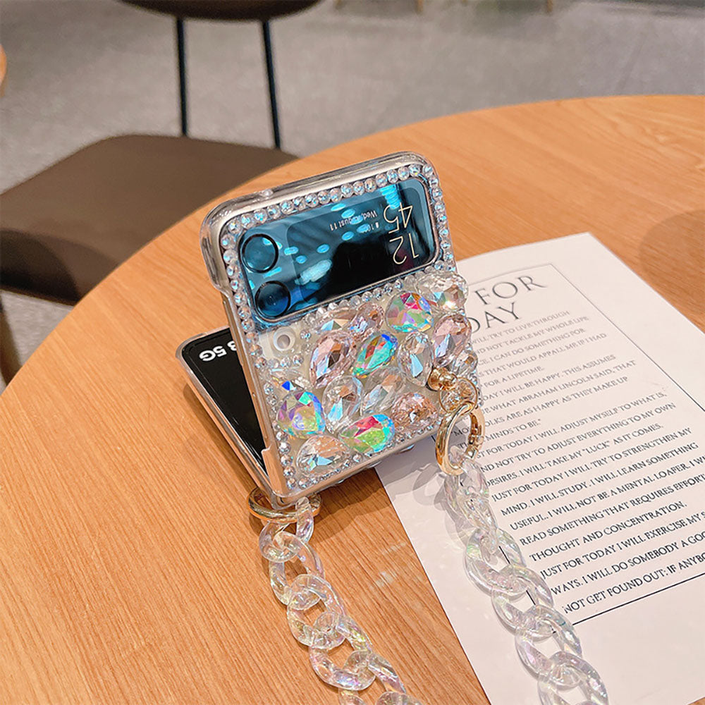 Luxurious Sparkling Rhinestone Phone Case For Samsung Galaxy Z Flip3 Flip4 5G