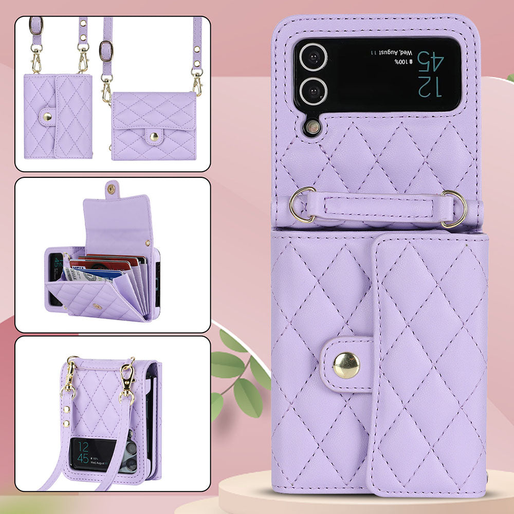 Accordion Crossbody Folding Leather Phone Case For Samsung Galaxy Flip