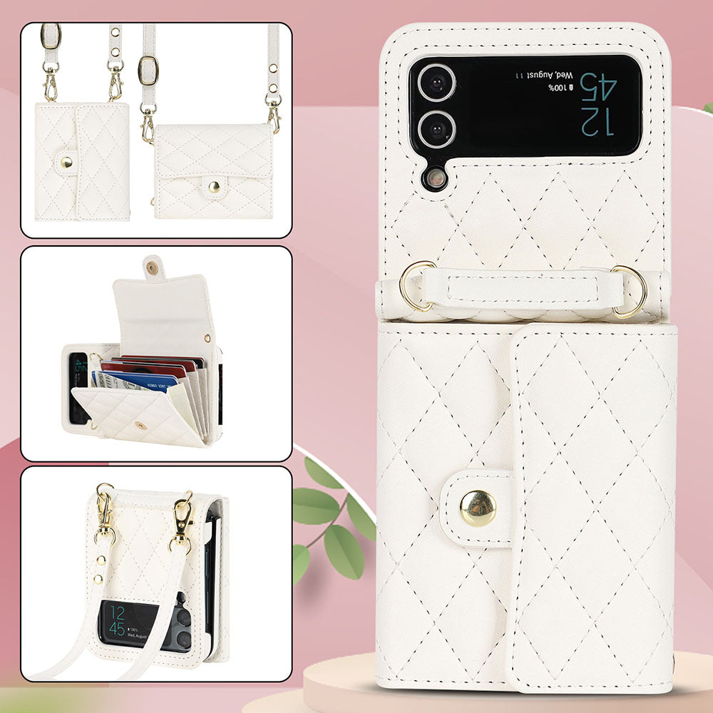 Accordion Crossbody Folding Leather Phone Case For Samsung Galaxy Flip