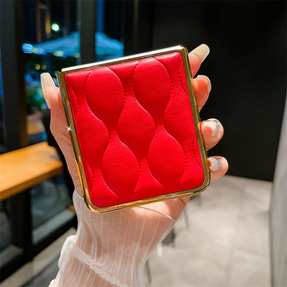 Rhinestone Corrugated Electroplating Phone Case For Samsung Galaxy Flip4 Flip3