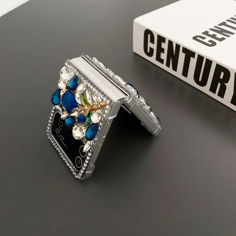 High-End Luxury Rhinestone Beauty Rose Phone Case For Samsung Galaxy Flip5 Flip4 Flip3