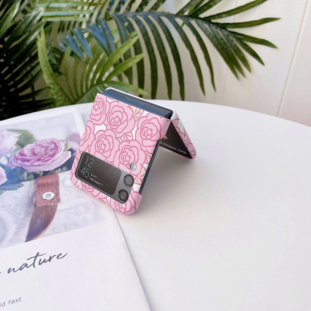 Plaid Flower Phone Case For Samsung Galaxy Flip5 Flip4 Flip3