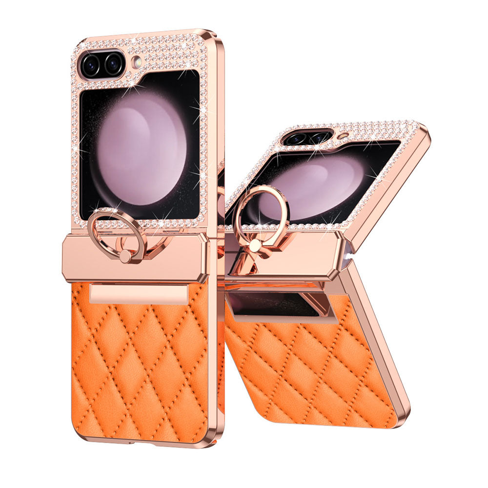 Folding Screen Diamond All-Inclusive Anti-Fall Protective Leather Phone Case For Samsung Galaxy Flip5 Flip4 Flip3