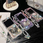 Shiny Diamond Butterfly All Covered Protective Bracelet Phone Case For Samsung Galaxy Z Flip5 Flip4 Flip3