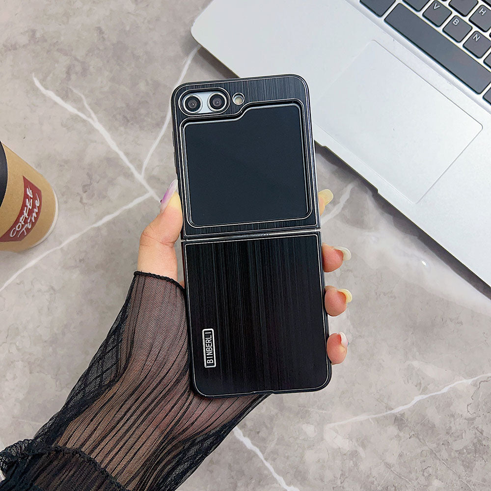 Ultra Thin Brushed Metal Phone Case For Samsung Galaxy Z Flip