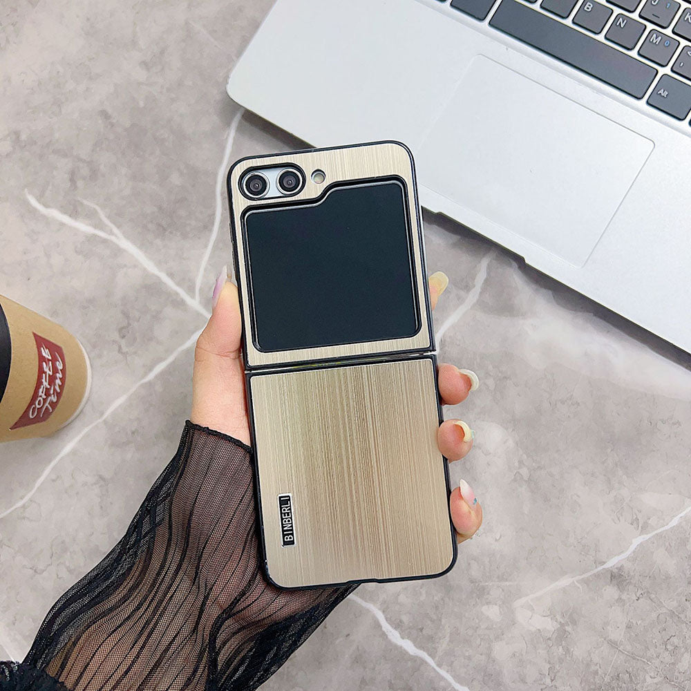 Ultra Thin Brushed Metal Phone Case For Samsung Galaxy Z Flip