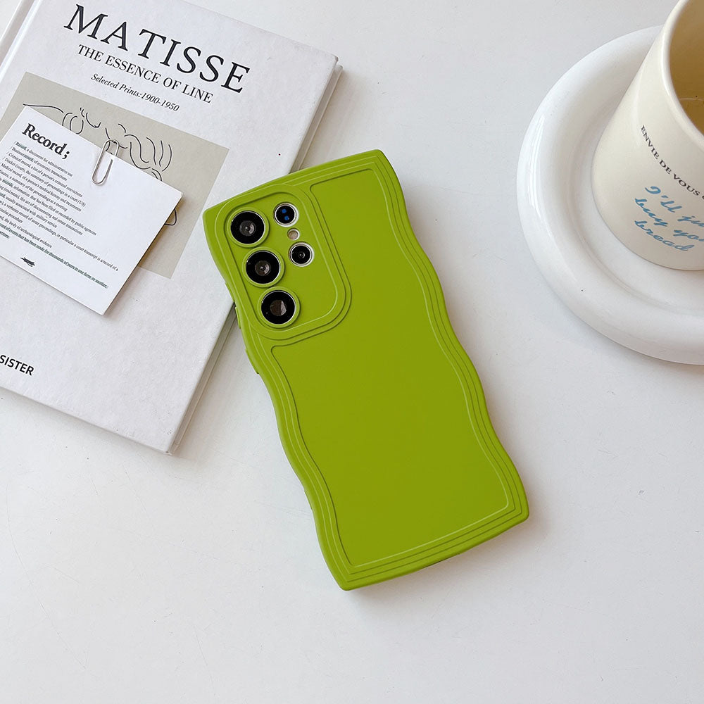 Liquid Silicone Wavy Wristband Phone Case For Samsung Galaxy