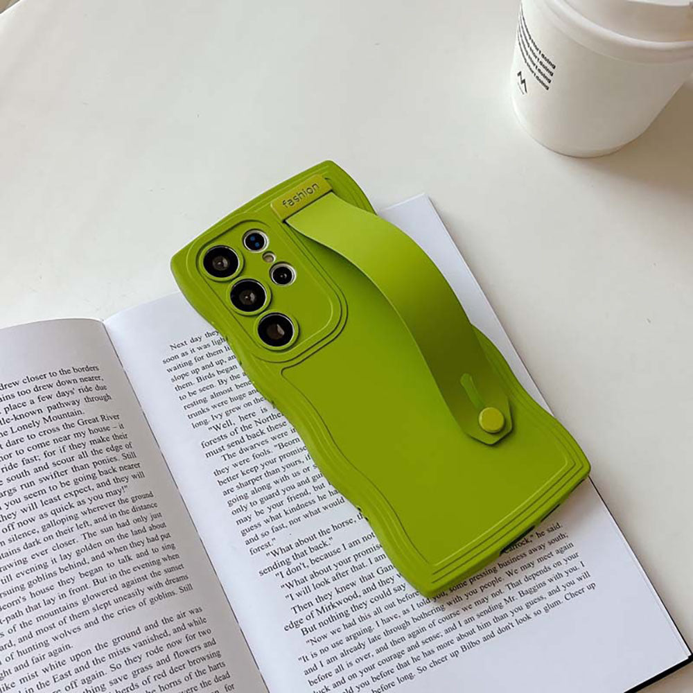 Liquid Silicone Wavy Wristband Phone Case For Samsung Galaxy