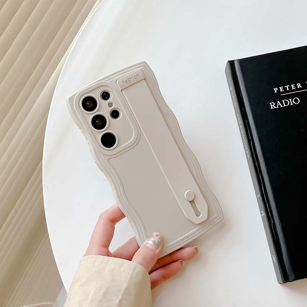 Liquid Silicone Wavy Wristband Phone Case For Samsung Galaxy