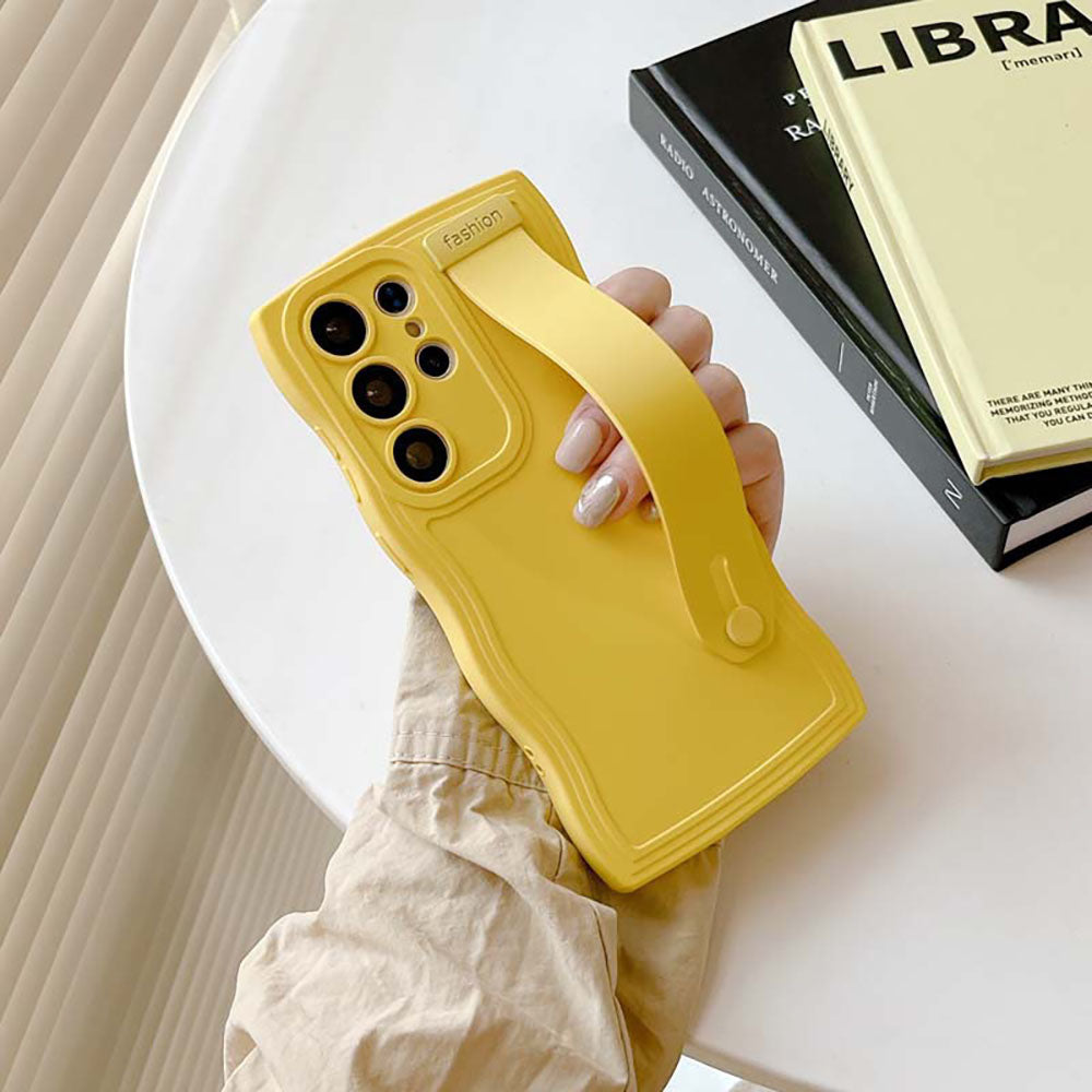 Liquid Silicone Wavy Wristband Phone Case For Samsung Galaxy