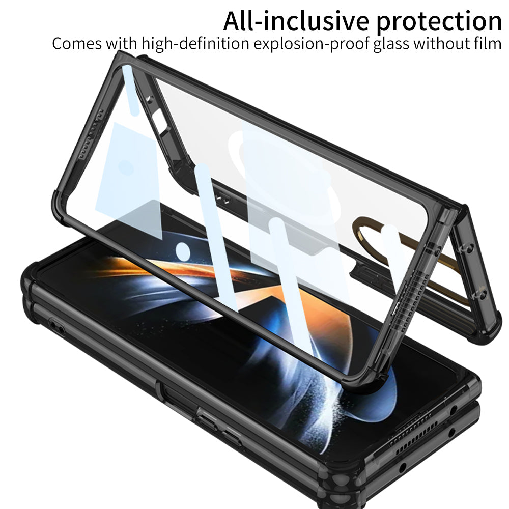 Airbag Anti-drop Wireless Charging Phone Case For Samsung Galaxy Z Fold3 Fold4 5G With Back Screen Glass Protector - GiftJupiter