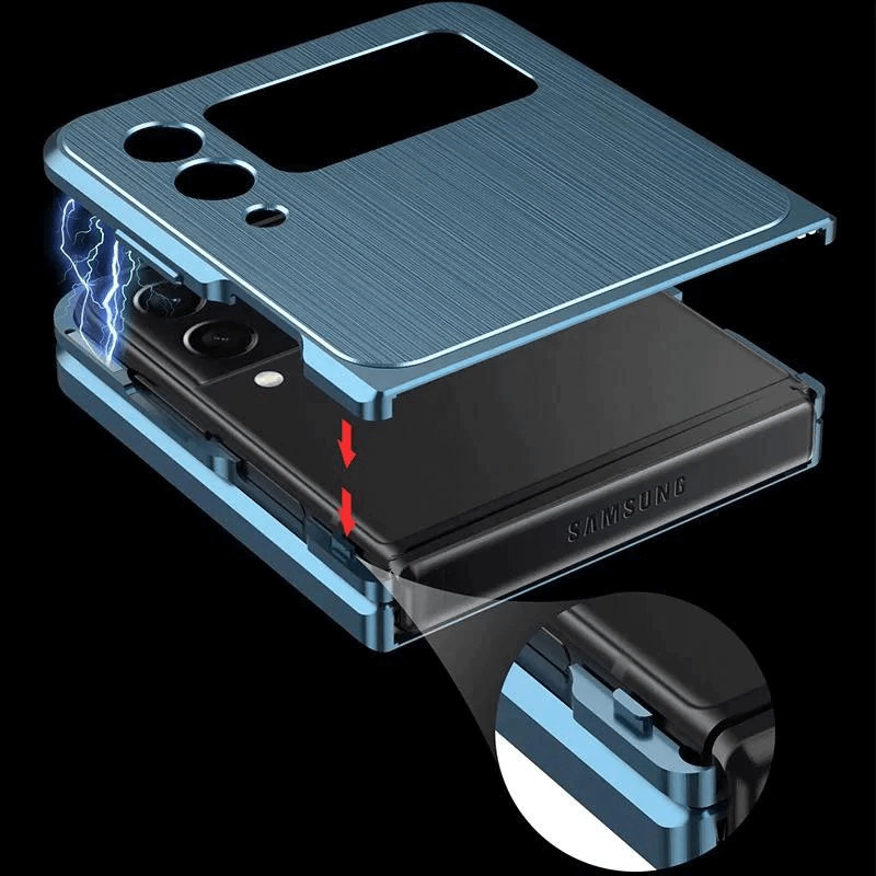 Samsung Galaxy Z Flip 3 Magnetic Brushed Metal Anti-fall Protective Cover For Galaxy Z Fold 3 - GiftJupiter