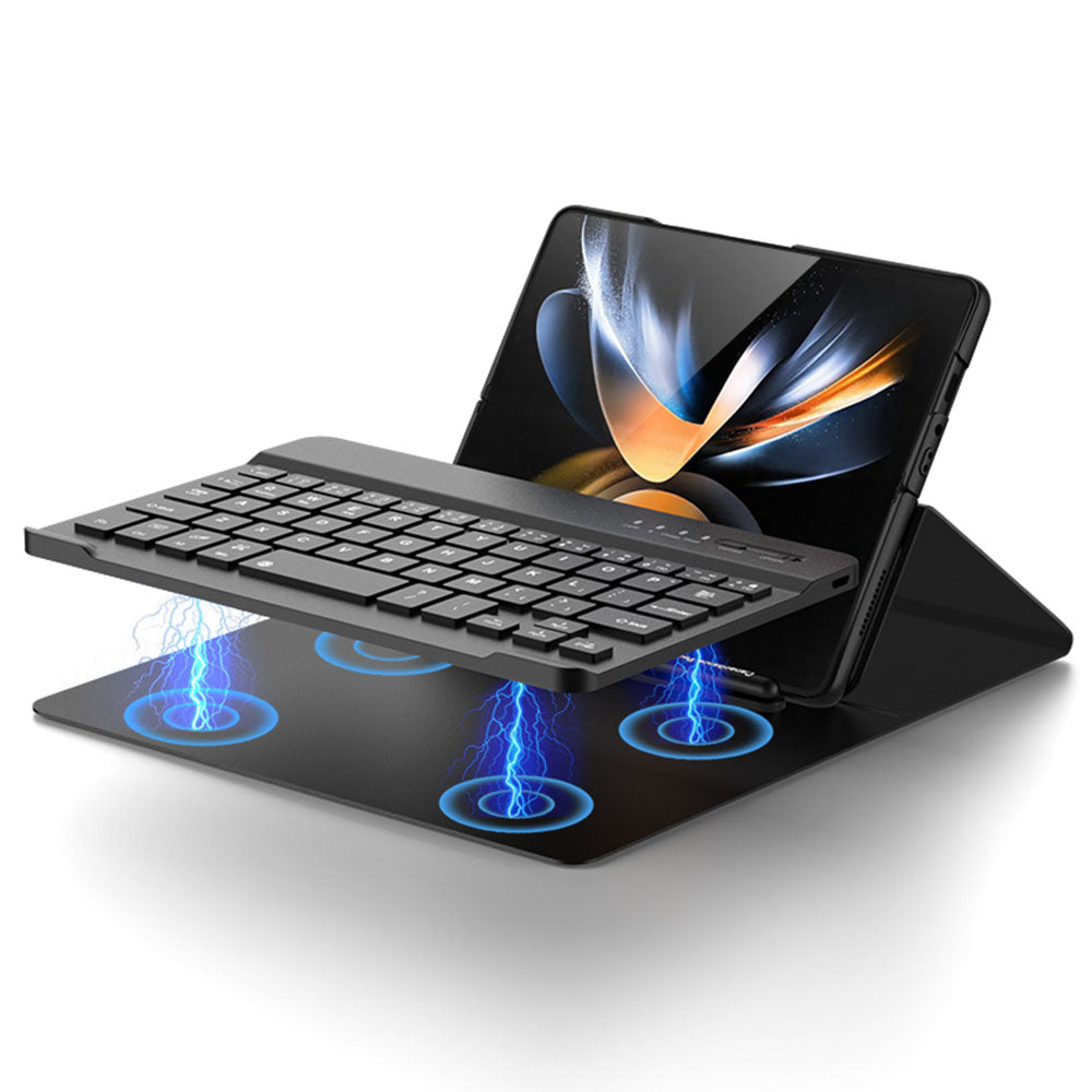Bluetooth 3.0 Keyboard Magnetic All-inclusive Leather Cover For Samsung Galaxy Z Fold3 Fold4 5G Come With keyboard+Holster Bracket+Phone Case+Capacitive Pen - GiftJupiter