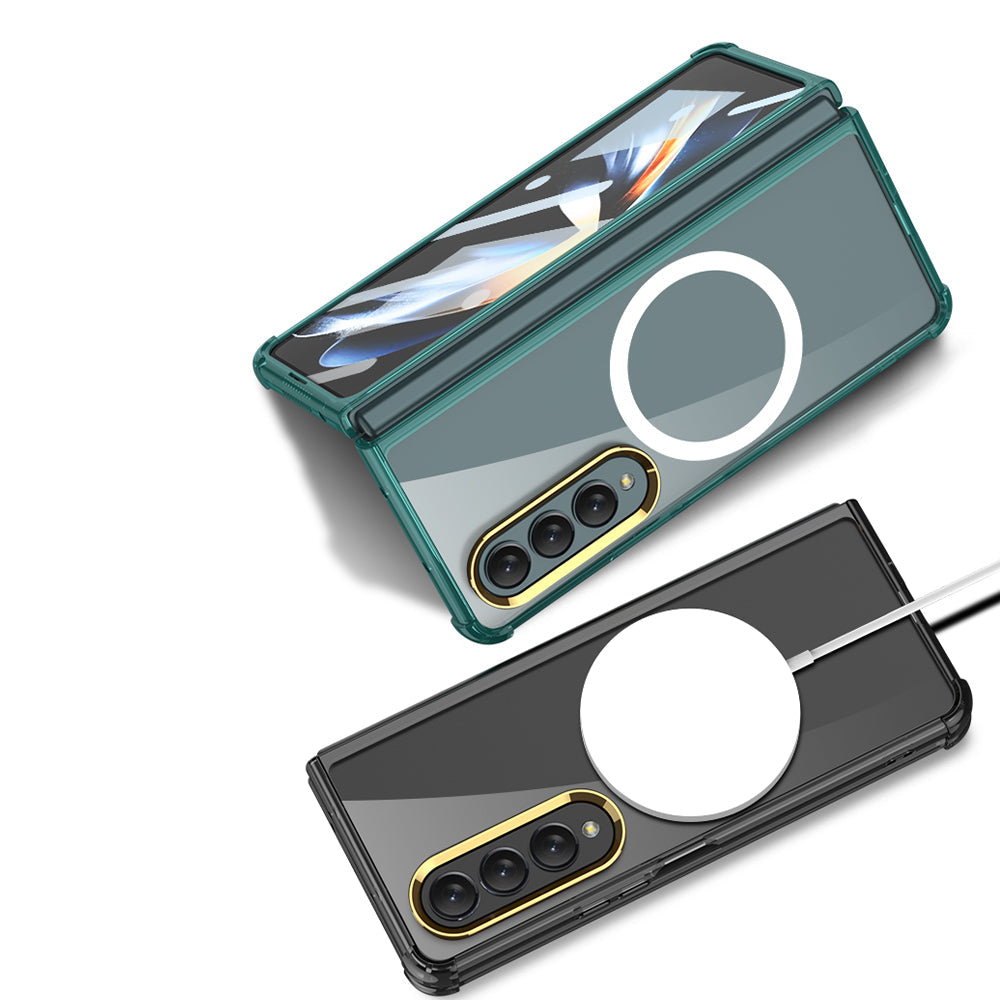 Airbag Anti-drop Wireless Charging Phone Case For Samsung Galaxy Z Fold3 Fold4 5G With Back Screen Glass Protector - GiftJupiter