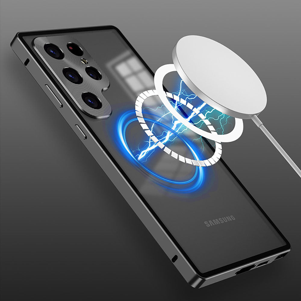 Newest Aluminum Alloy Frame Frosted Back Panel Metal Lens Magnetic Phone Case For Samsung Galaxy S23 Series