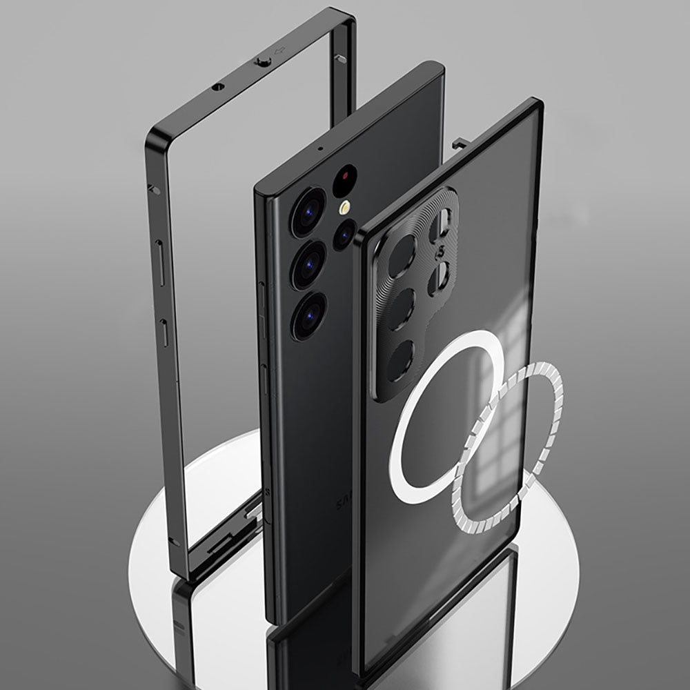 Newest Aluminum Alloy Frame Frosted Back Panel Metal Lens Magnetic Phone Case For Samsung Galaxy S23 Series