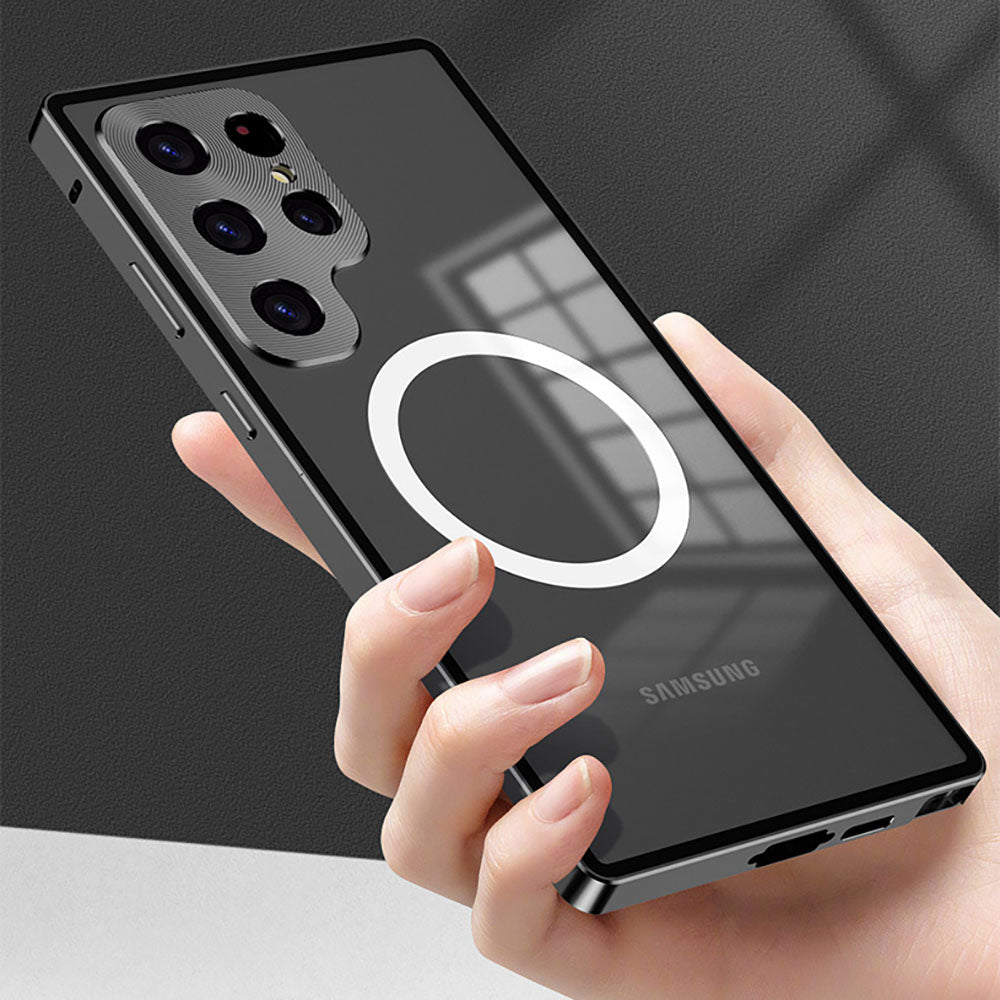 Newest Aluminum Alloy Frame Frosted Back Panel Metal Lens Magnetic Phone Case For Samsung Galaxy S23 Series