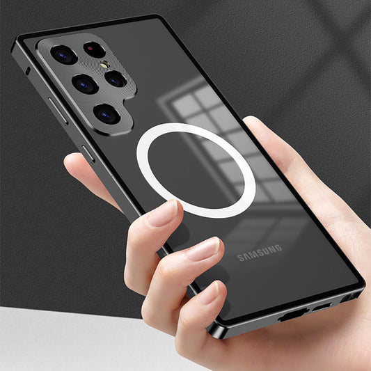 Newest Aluminum Alloy Frame Frosted Back Panel Metal Lens Magnetic Phone Case For Samsung Galaxy S23 Series