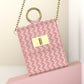 Luxury Leather Mini Phone Bag with Gold Chain For Samsung Galaxy Z Flip4 Flip3 5G - GiftJupiter