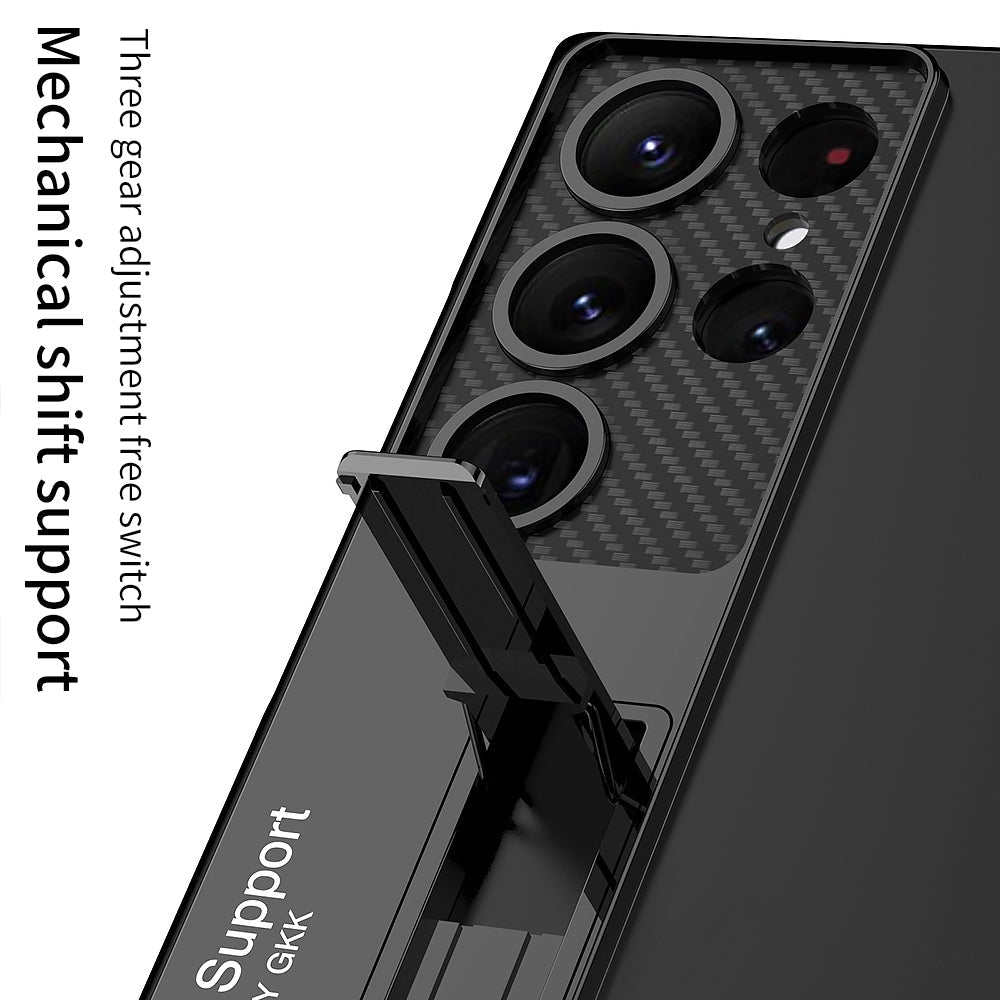 Electroplated Clear Phone Case With Invisible Bracket For Samsung Galaxy S23 S22 Ultra Plus - mycasety2023