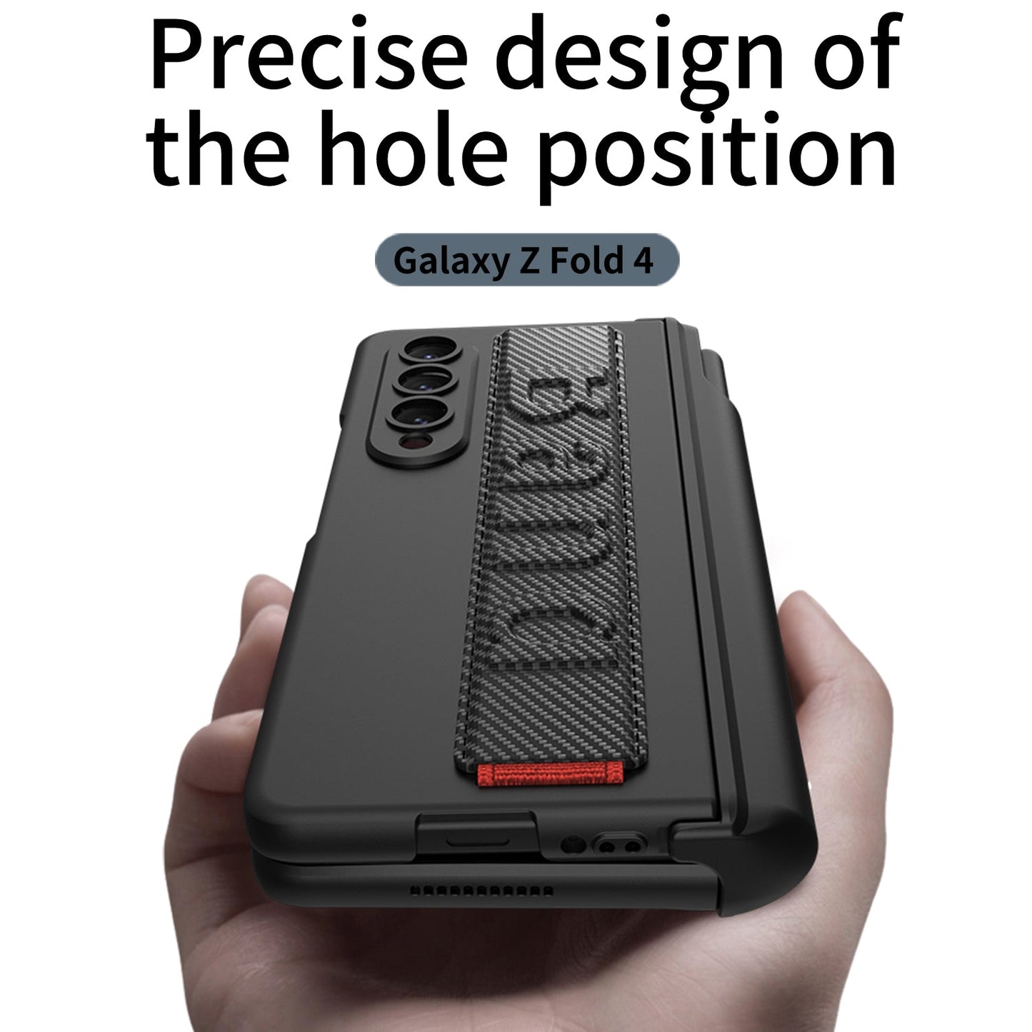 Magnetic Hinge S Pen Slot Luxury Wristband Holder Phone Case For Samsung Galaxy Z Fold4 Fold3 5G Case With Back Screen Glass Protector - GiftJupiter