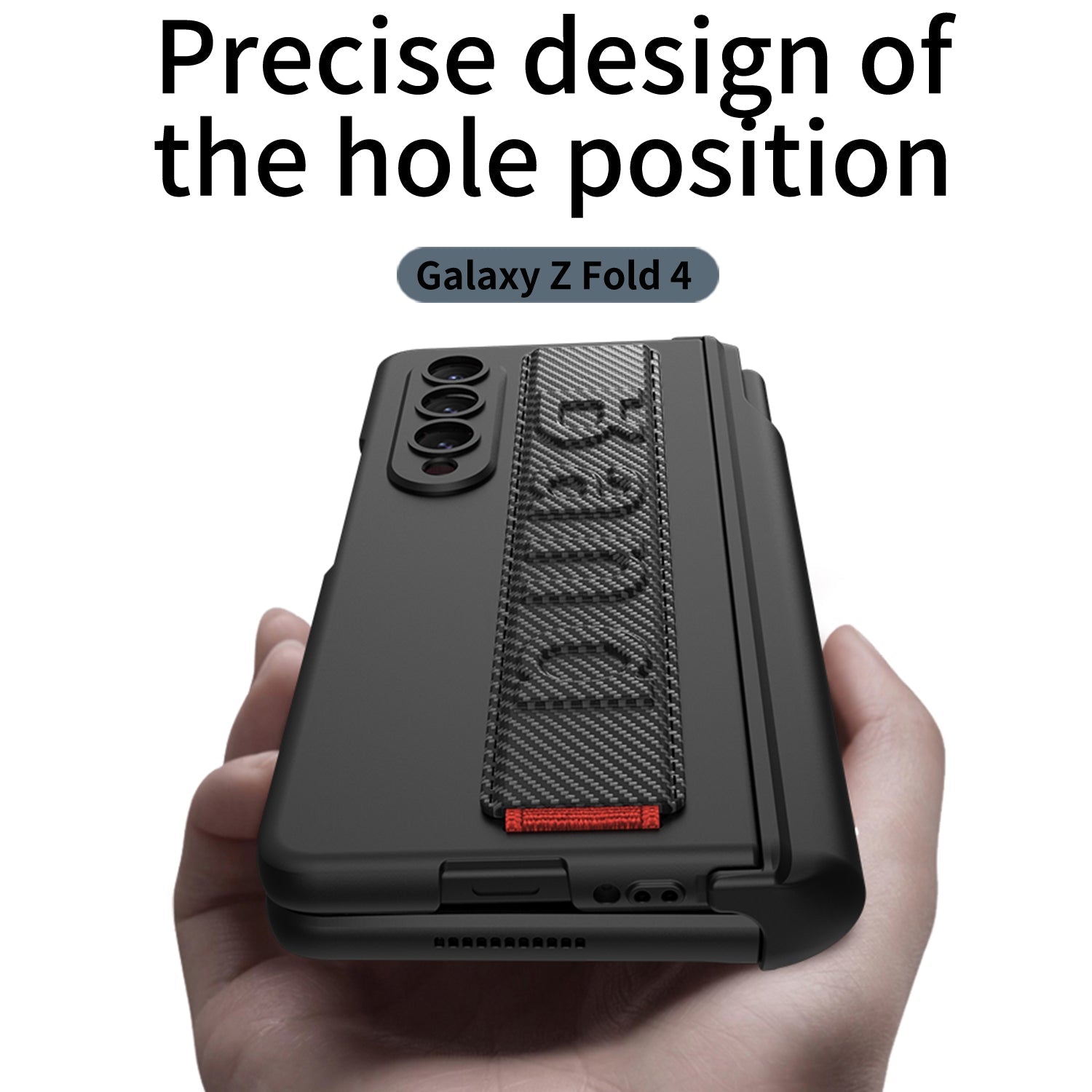 Magnetic Hinge S Pen Slot Luxury Wristband Holder Phone Case For Samsung Galaxy Z Fold4 Fold3 5G Case With Back Screen Glass Protector - GiftJupiter