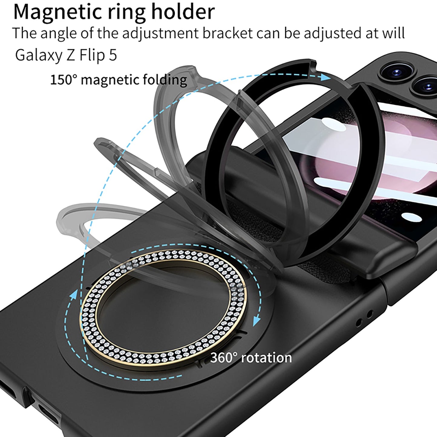 Magnetic Hinge Bracket All-included Shockproof Phone Case For Samsung Galaxy Flip 5/4/3