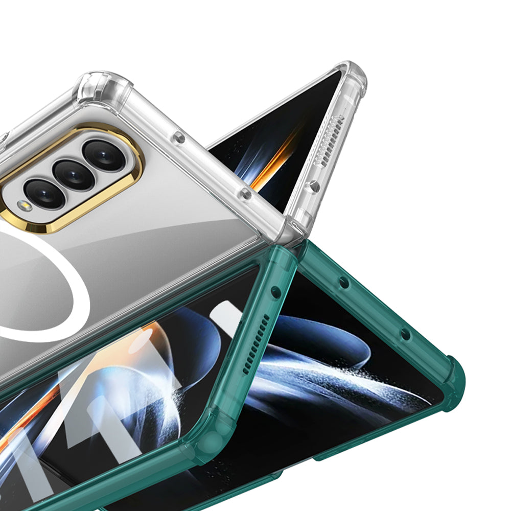 Airbag Anti-drop Wireless Charging Phone Case For Samsung Galaxy Z Fold3 Fold4 5G With Back Screen Glass Protector - GiftJupiter
