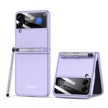 With S Pen Slot Solid Matte Ultra Slim Hard Shockproof Full Protection Cover For Galaxy Z Flip3 5G - GiftJupiter