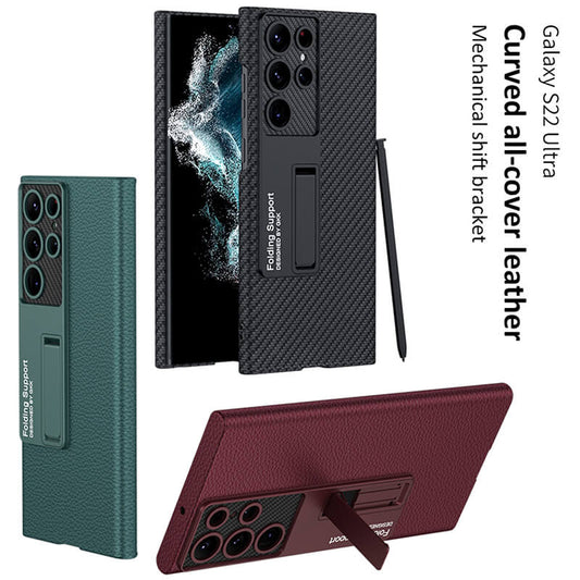 NEWEST Magnetic Holder Leather Case for Samsung Galaxy S22 Ultra 5G - GiftJupiter