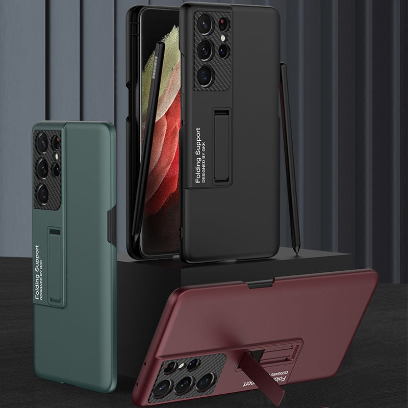 NEWEST Ultra-thin Magnetic Holder S Pen Slot Phone Case For S21 Ultra With Pen - GiftJupiter