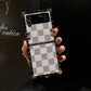 Grid Phone Case for Samsung Galaxy Z Flip4 Flip3 - GiftJupiter