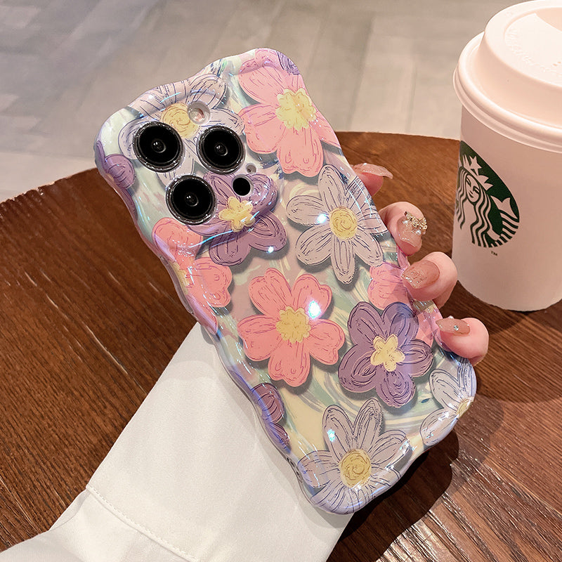 Beautiful Oil Painting Flower iPhone Case with Bracelet