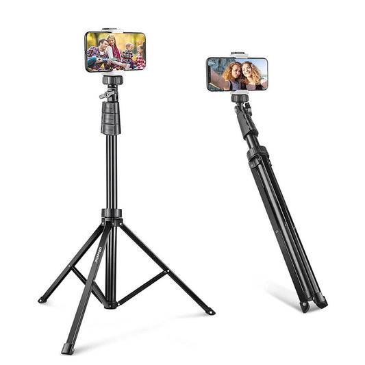 67" Phone Tripod&Selfie Stick, Camera Tripod Stand with Wireless Remote and Phone Holder, Perfect for Selfies/Video Recording/Live Streaming - GiftJupiter
