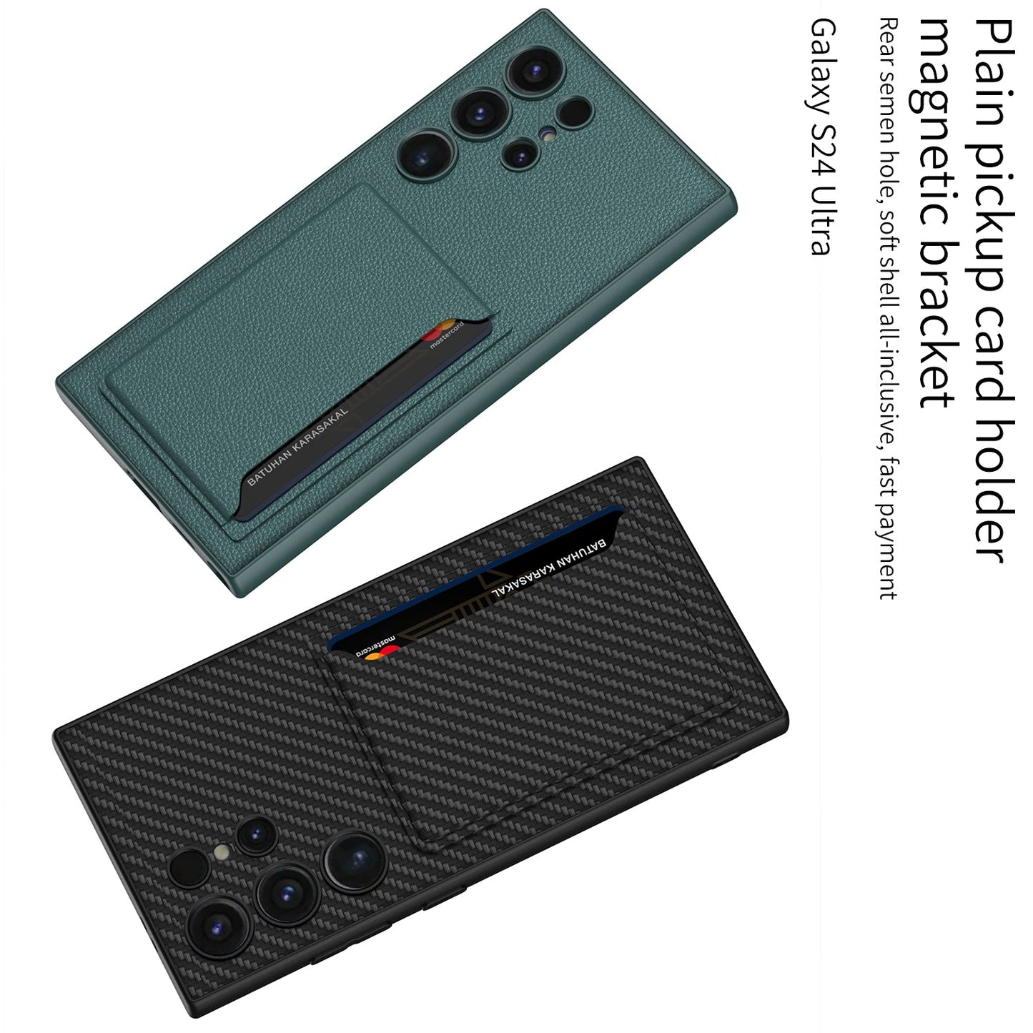 Leather Protective Phone Case With Card Holder For Samsung Galaxy S24 S23 Ultra Plus